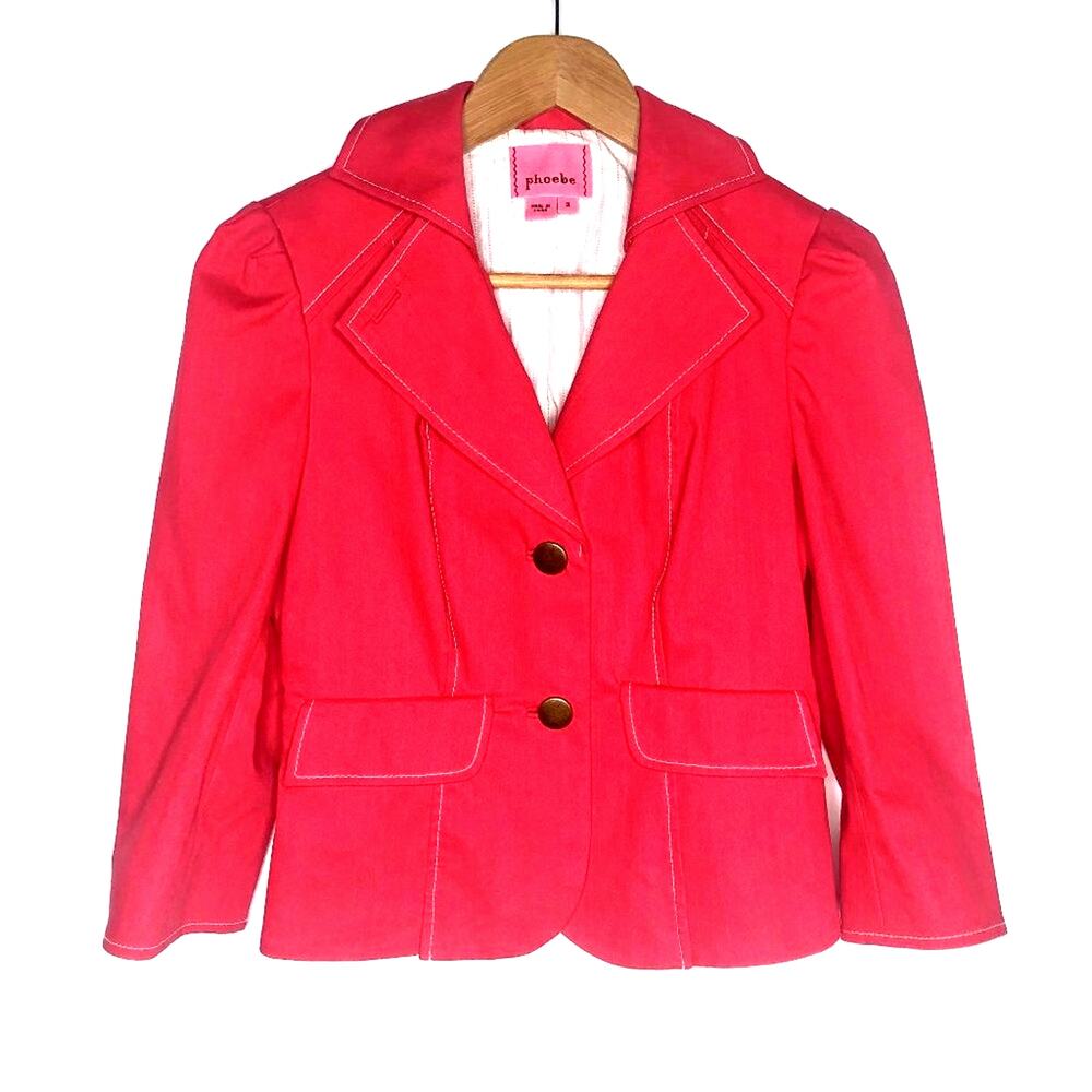 Phoebe Hot Pink Two Button Blazer Sz 2